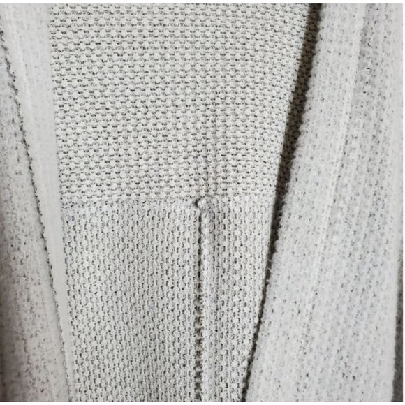Maeve Lia Hacci Cardigan Sweater S grey open front waffle texture with raw edges - Picture 6 of 10